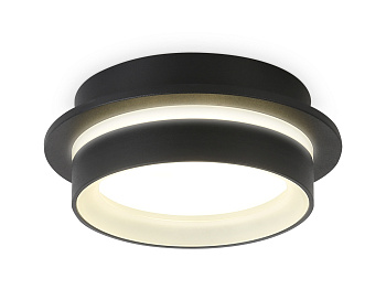 Светильник накладной TN5385 SBK/FR черный песок/белый матовый GX53 IP44 D105*40 Ambrella Light