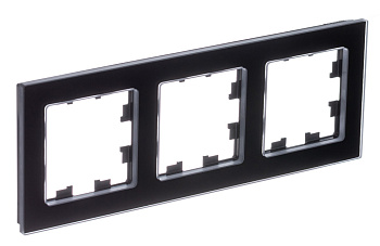 ATLASDESIGN NATURE Рамка 3-постовая натуральное стекло черный Schneider Electric  