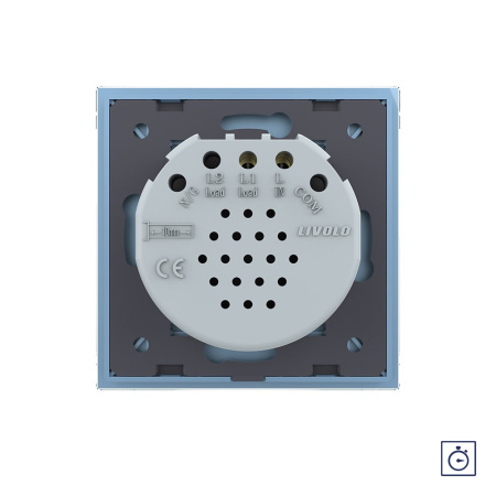 Сенсорный выключатель с таймером 1 клавиша 1 модуль Синий Livolo