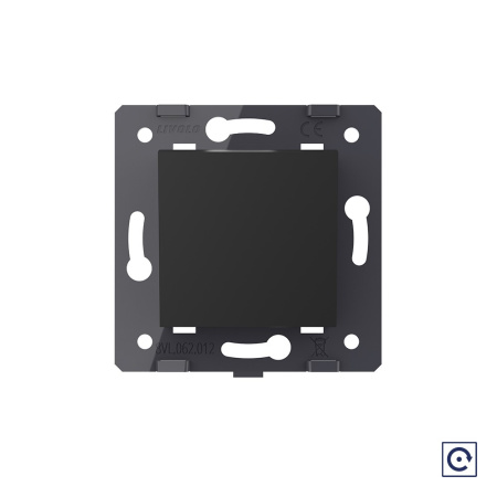 Одноклавишная механическая кнопка (звонок), цвет черный (механизм) Livolo