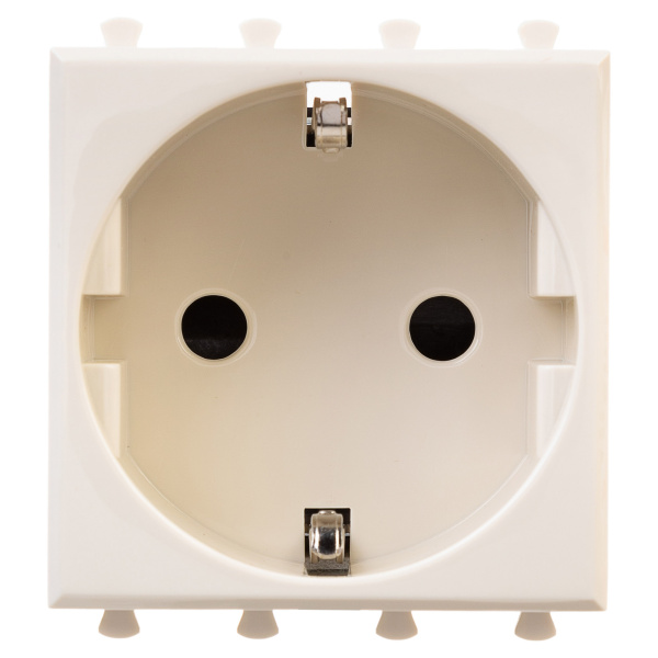 Розетка модульная, 2P+E, с з/ш, "Avanti", "Ванильная дымка", 2 модуля DKC