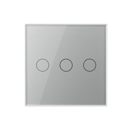 Сенсорный выключатель Livolo 3 клавиши 1 пост Серый UK стандарт VL-B603-3IG