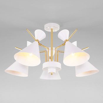 Потолочная люстра 5*E14 60Вт белый, золотой IP20 Apart (70114/5 белый) Eurosvet