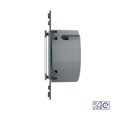 Одноклавишная сенсорная кнопка Quadro 12/24В, цвет черный (механизм) Livolo