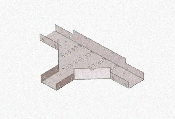 Лоток тройниковый замковый перфорированный ОТЗ 600х150 УТ1,5, оцинкованный лист, S1,5