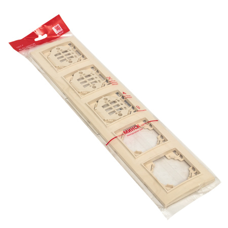 Минск Рамка 5-местная горизонтальная бежевый EKF