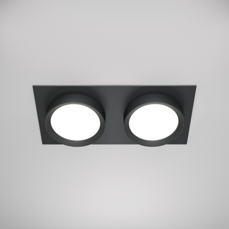 Встраиваемый светильник 2*GX53 15Вт Черный IP20 Downlight DL086-02-GX53-SQ-B Technical Maytoni