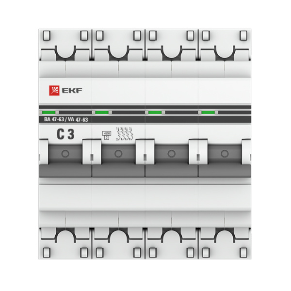 Выключатель автоматический ВА МОД 4П 3А С 4,5кА PROxima EKF