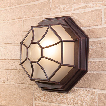 Настенный уличный светильник 1*E27 капучино IP44 Telarana L (a043660) Elektrostandard