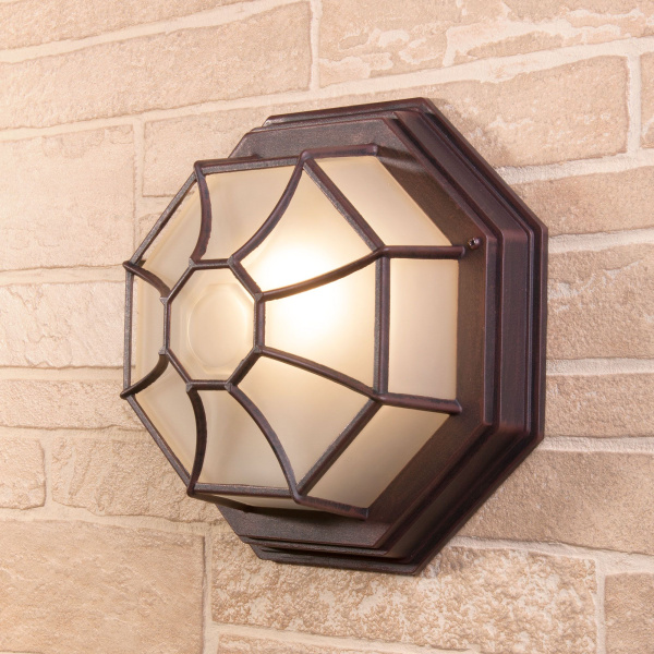 Настенный уличный светильник 1*E27 капучино IP44 Telarana L (a043660) Elektrostandard