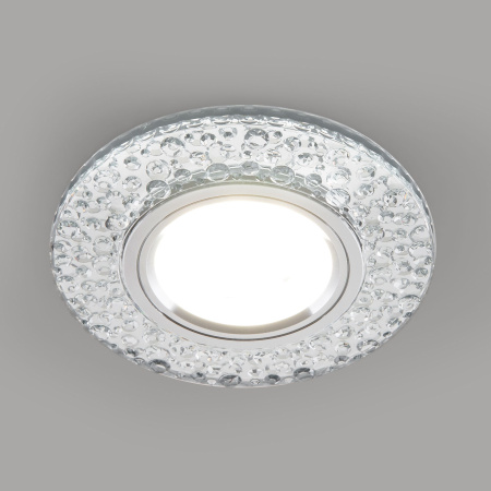 Встраиваемый точечный светильник со св/д подсветкой 1*G5.3 прозрачный IP20 (a043148) Elektrostandard