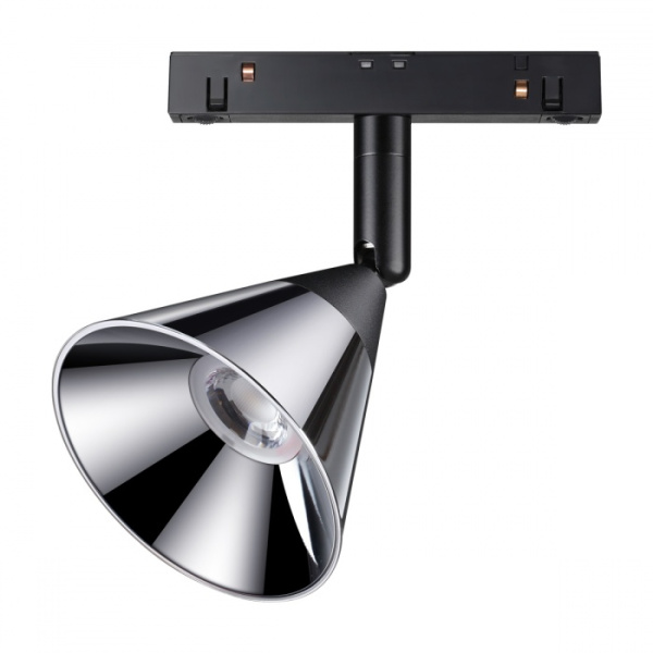 Трековый св-ник для низков.шинопровода IP20 LED 4000K 10W 48V FLUM хром/черн B NOVOTECH