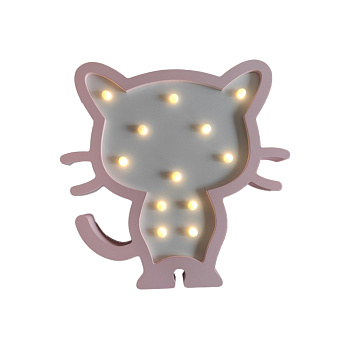 12-173 Светодиодный ночник "Котенок", теплый белый, 2хААА, МДФ, 242х30х248мм APEYRON
