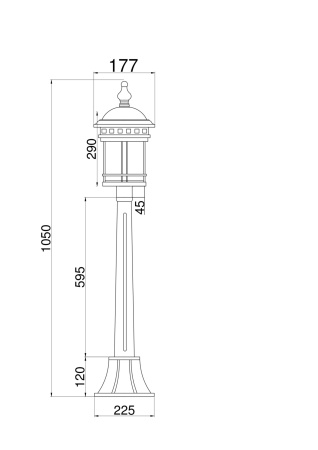 Ландшафтный светильник 1*E27 60Вт Коричневый IP20 Salamanca O031FL-01BR Outdoor