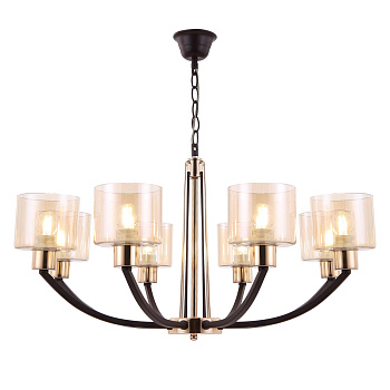 Люстра 8*E27 60Вт Черный и Хром IP20 Teodora FR5003PL-08B Freya