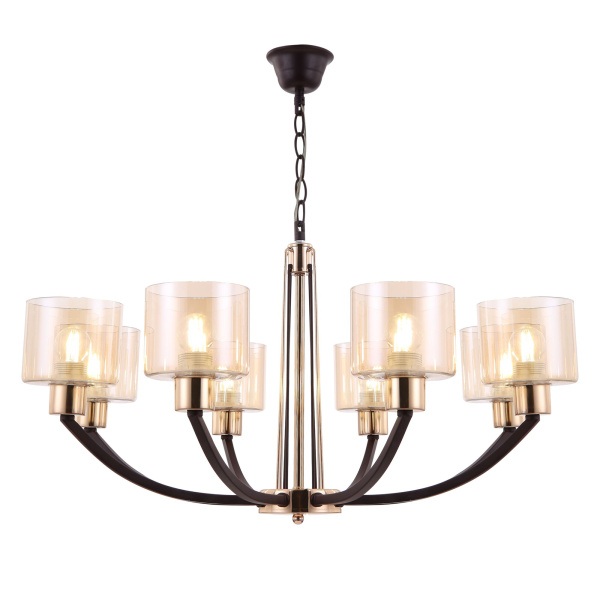 Люстра 8*E27 60Вт Черный и Хром IP20 Teodora FR5003PL-08B Freya