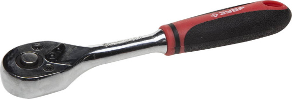 Трещотка для торцовых головок "Мастер", Сr-V сталь, 72 зубца, 3/8" ЗУБР