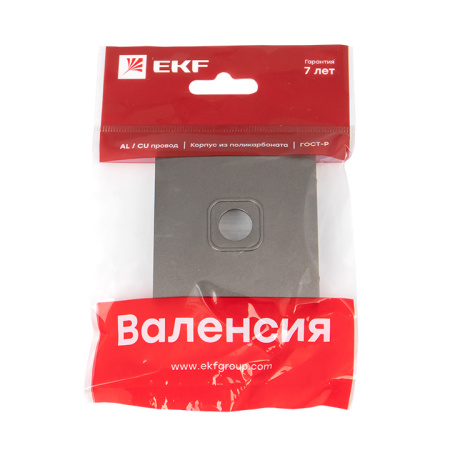Валенсия Лицевая панель розетки TV 1-местная 75Ом 5-862МГц графит EKF