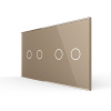 Панель для двух двухклавишных выключателей золотая Livolo