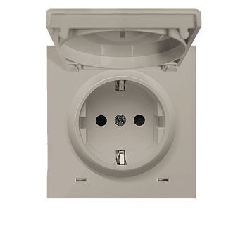 Накладка для розетки Schuko с заземлением, с крышкой, 16A 250 В,матовый кашемир, серия DA