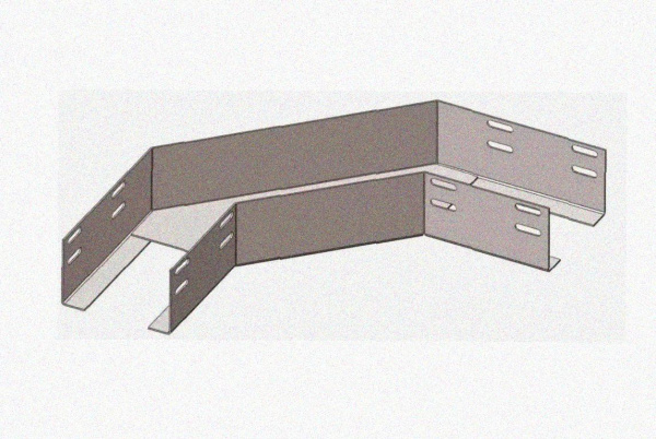 Лоток угловой глухой КГГ 100х100-90 УХЛ1 поворот на 90, оцинкованный лист S1,5