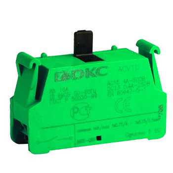 Контактный блок с клеммным безвинтовым зажимом, нормально-открытый DKC