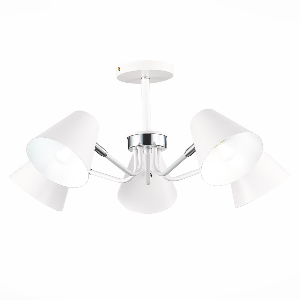 Светильник потолочный Белый,Хром/Белый E27 5*60Вт SLE106702-05 EVOLUCE