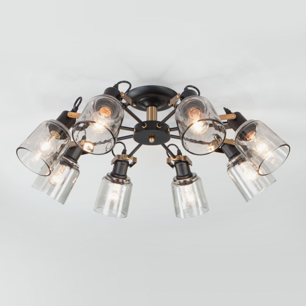Потолочная люстра в стиле лофт 8*E27 60Вт античная бронза, черный IP20 Astor (70111/8 черный) Eurosvet