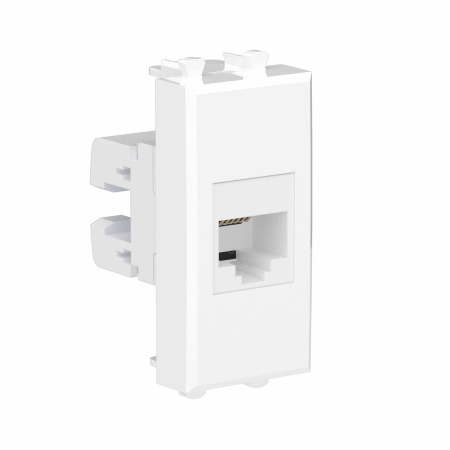 Телефонная розетка RJ-12 без шторки модульная, "Avanti", "Белое облако", 1 модуль DKC