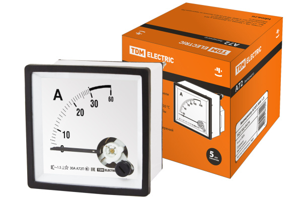 Амперметр А72П 30А-1,5 TDM