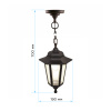 11-98 НСУ 06-60-001 АДЕЛЬ1 ЧЕР Светильник-фонарь подвесной черный 6-гранный прозрачное стекло APEYRON