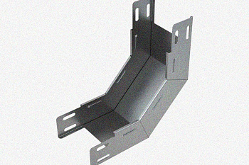 Лоток замковый глухой КПЗГ 250х80-90 УТ1,5 для поворота трассы вверх на 90, оцинкованный лист, S1,5