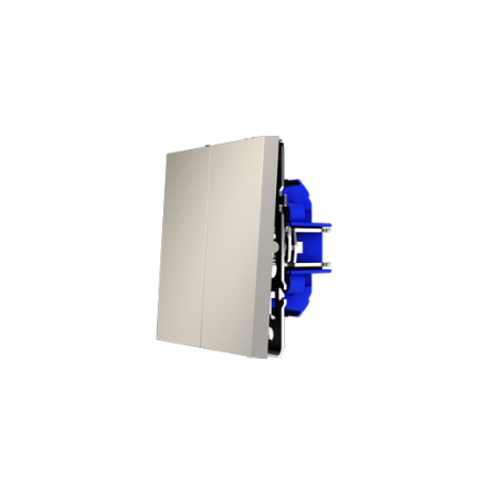 Выключатель встраиваемый Voltum S70 двухклавишный 10А, (кашемир)