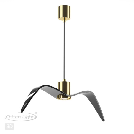 Подвес GU10 1*5W BIRDS чёрный/бронзовый/стекло ODEON LIGHT