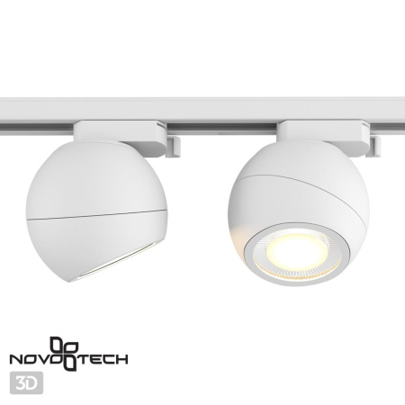 Св-к трековый однофазный IP20 LED 4000K 12W 85-265V BALL белый NOVOTECH