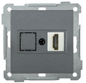 Розетка HDMI РHDMI-0-Б BOLERO антрацит IEK