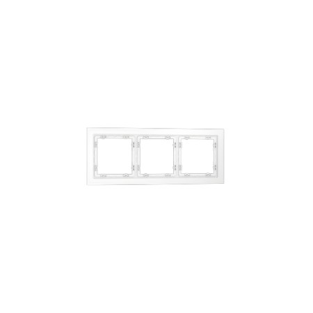 Рамка стеклянная Voltum S70 на 3 поста, (белый, матовый, стекло)