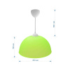 16-25 (1840/1 Салат.) Светильник декоративный, подвесной, "Оулу", пластик, 1хЕ27 15Вт, 230В, салатовый, шнур белый, 600мм, крепление под крючок, Ø400х