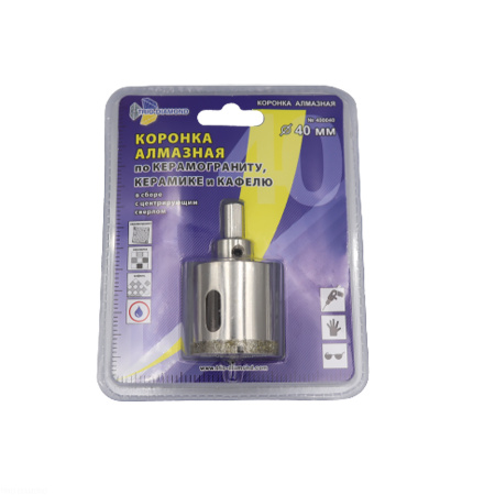 Коронка алмазная по керамике и кафелю с центрирующим сверлом 40мм 400040 Trio-Diamond