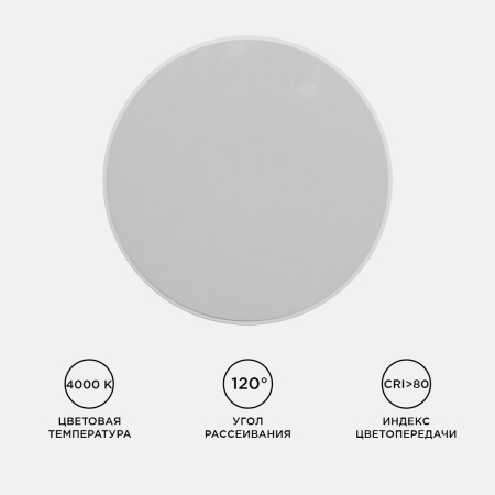 18-142 Светильник светодиодный накладной, SPA, 20Вт, 230В/50Гц, 1600лм, 4000К, IP54, ø250х30мм, круг, белый, полипропилен, монтажная платфо... APEYRON