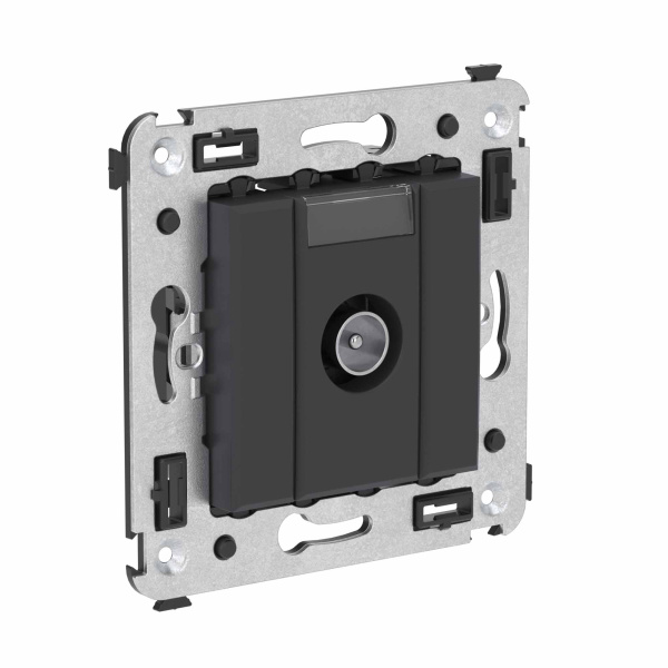 Розетка TV оконечная в стену, "Avanti", "Черный матовый" DKC