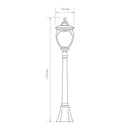 Уличный светильник на столбе 1*E27 черное золото IP44 Andromeda F (a027998) Elektrostandard