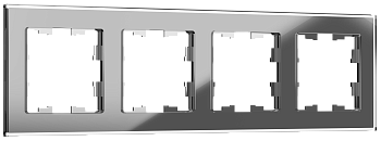 BRITE Рамка 4-мест. РУ-4-2-БрСе стекло сер. IEK