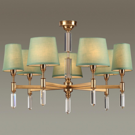 Люстра E14 7*40W LONDON бронзовый/зеленый/ткань ODEON LIGHT