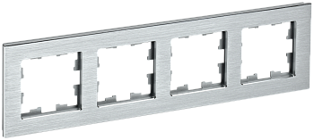 BRITE Рамка 4-мест. РУ-4-1-БрА металл алюм. IEK