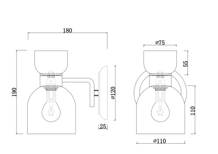 Настенный светильник (бра) 1*E14 40Вт Матовое Золото IP20 Isla FR5094WL-01G Freya