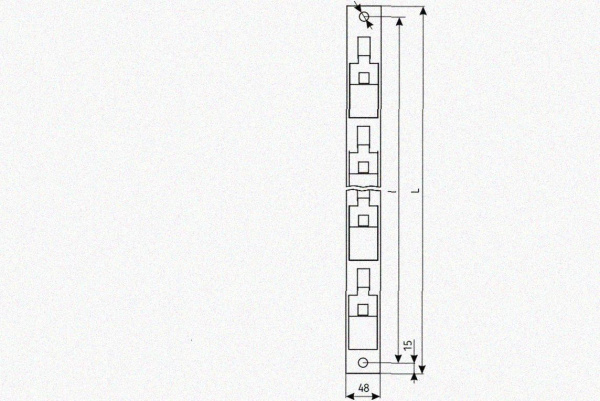 Стойка кронштейна рожкового прямолинейного К1350.001-02, без покрытия, 4 рожка,L565мм, S3,0