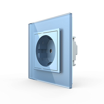 Розетка 1 модуль Синяя Livolo