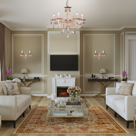 Люстра с хрусталем 5*E14 60Вт белый с золотом IP20 Elisha (3281/5 белый с золотом) Eurosvet