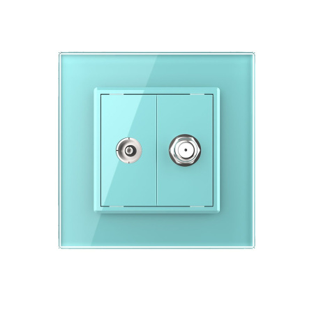 Розетка ТВ/Спутниковая SAT Зеленая Livolo